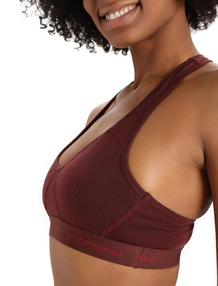 Soutien Gorge Icebreaker Merino Sprite Racerback Femme Rouge | FR 1813HAPK